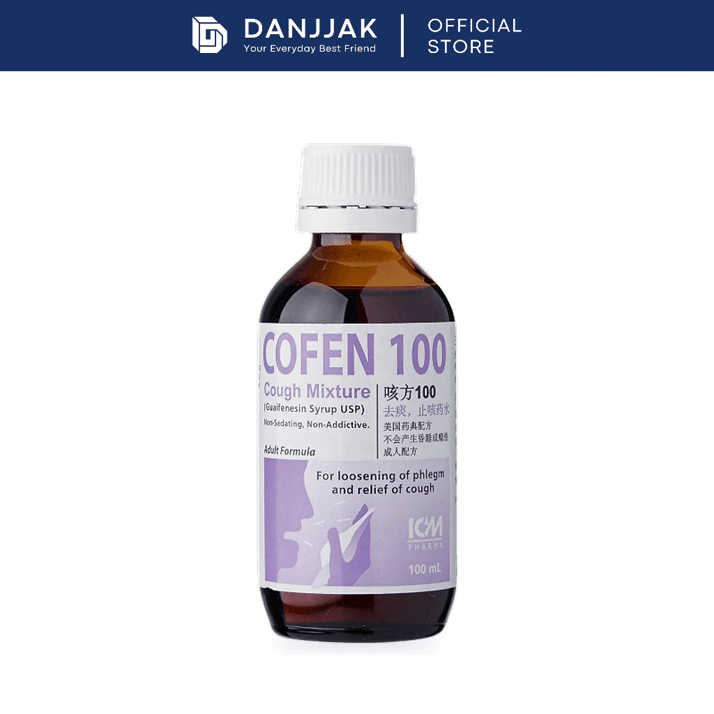 Cofen 100 Cough Mixture Guaifenesin Syrup 100ml (For Cough and Phlegm)