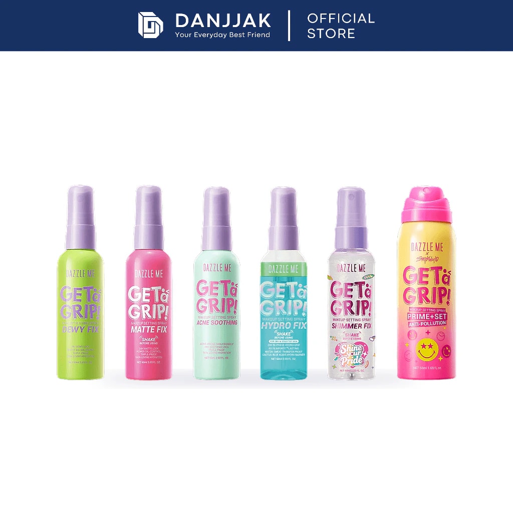 Dazzle Me Get A Grip! Makeup Setting Spray 60ml (Long Lasting, Lightweight, Smudge-Proof & Hydrating)