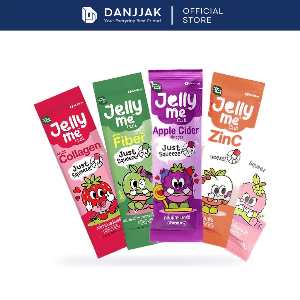 Handy Herb Jelly Me Cuti Fiber Sticks 12 Sachets (Detox Collagen Zinc Apple Cider Vinegar Diet Snack)