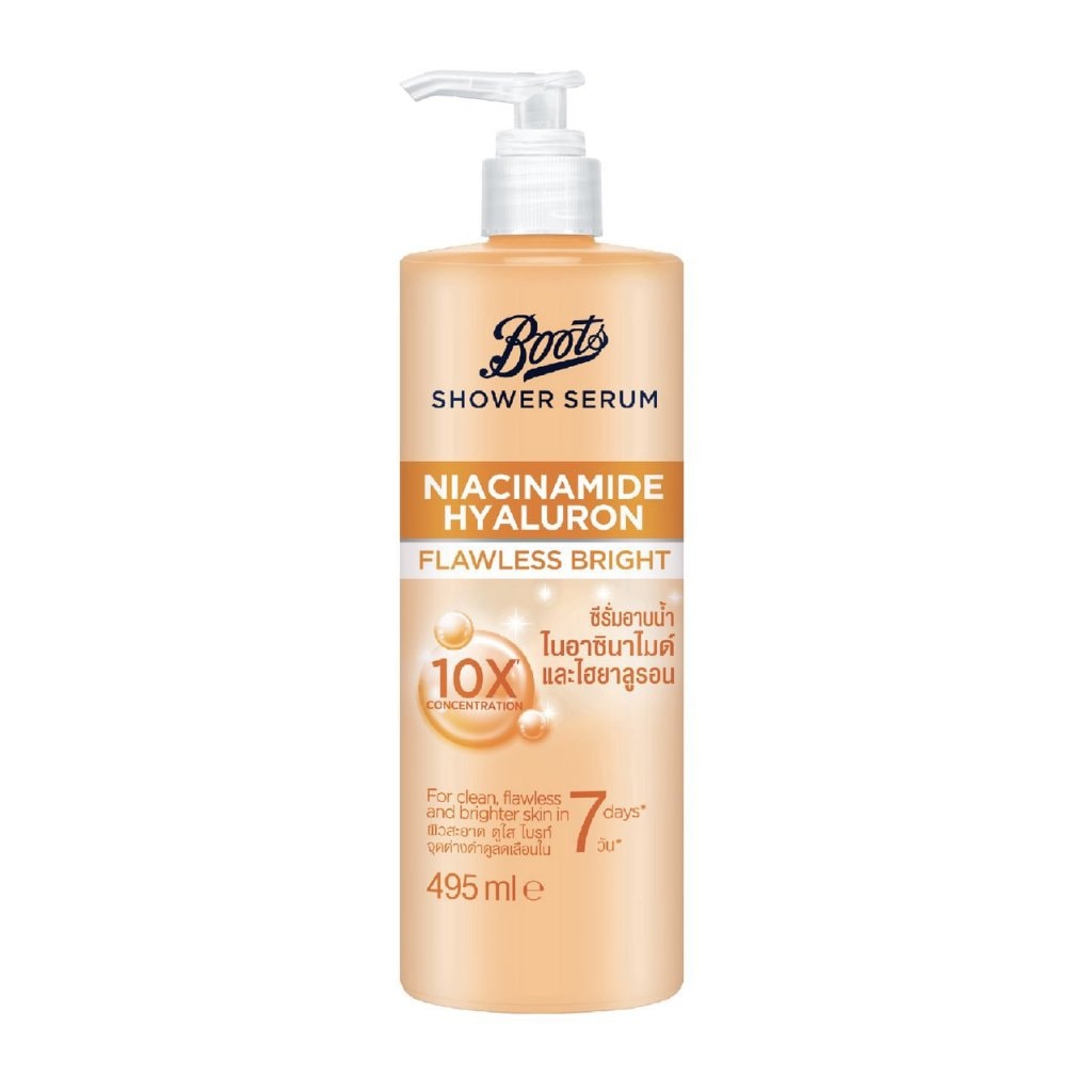 Boots 10X Niacinamide Shower Serum (Hyaluron Flawless Bright) 495ml