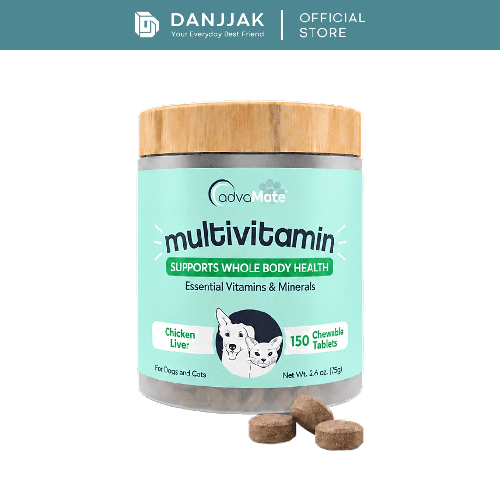AdvaMate Multivitamin Chewable Tablets for Dogs & Cats 150 Tabs | Daily Pet Vitamins & Minerals | Immune Support