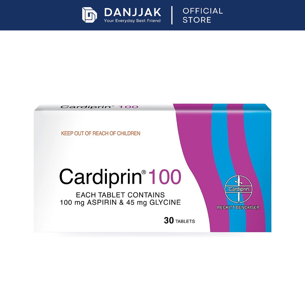 Cardiprin 100 Low Dose Aspirin Tablet 30s/90s (Prevents Strokes & Heart Attacks) (100mg Aspirin & 45mg Glycine)